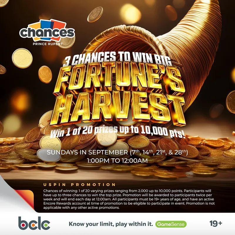 Fortune's Harvest USpin Promotion for September 2025