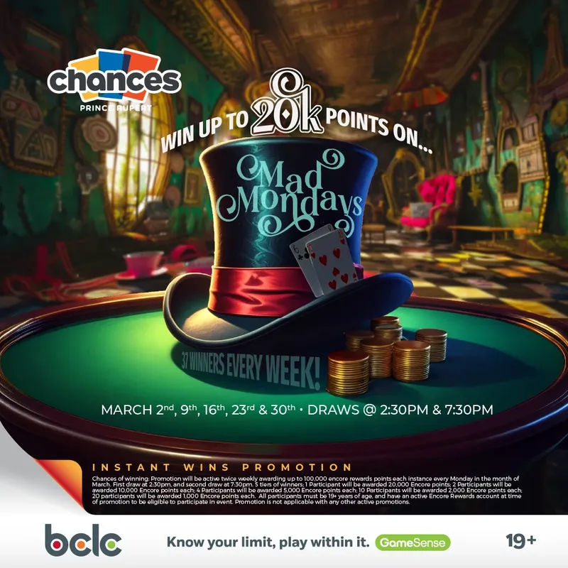 Win up to 20,000 point s on the Mad Mondays promotion, every Monday in March.