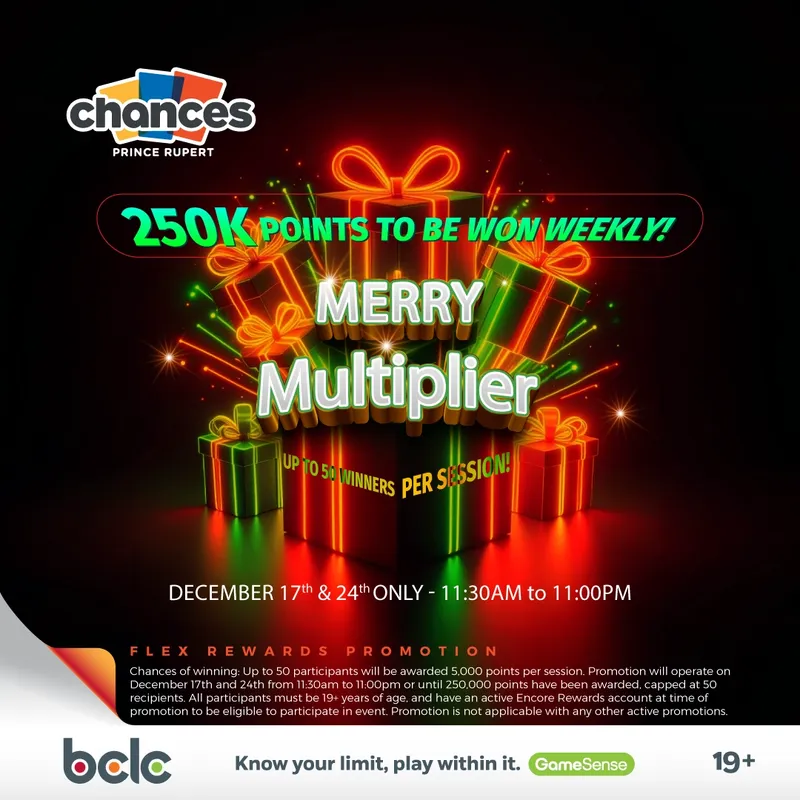 Merry Multiplier promotion for December 17th and 24th