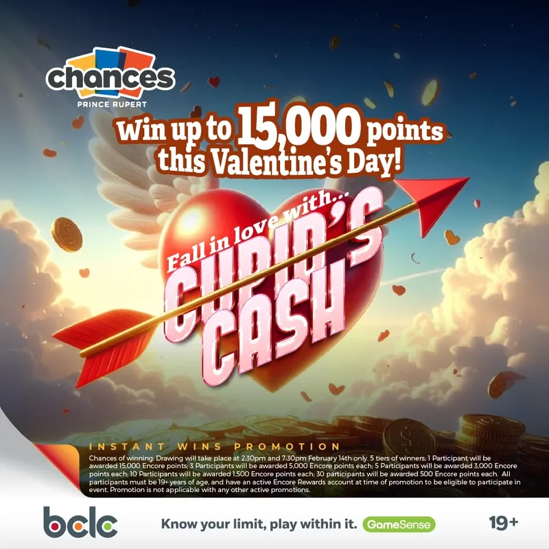 Win up to 15,000 points this Valentine's Day with the Cupid's Cash Instant Win Promotion