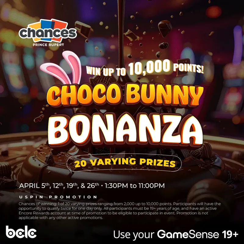 Win up to 10,000 points with the Choco Bunny Bonanza promotions in April of 2026